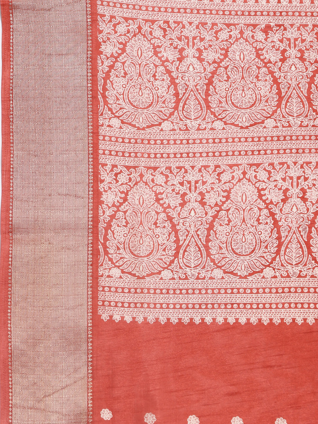 Ajrak Printed Cotton Blend Woven Saree