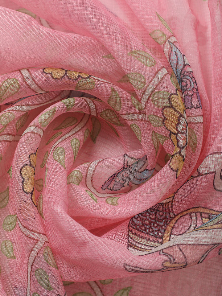 Embroidered Cotton Blend Unstitched Suit With Pant &amp; Dupatta