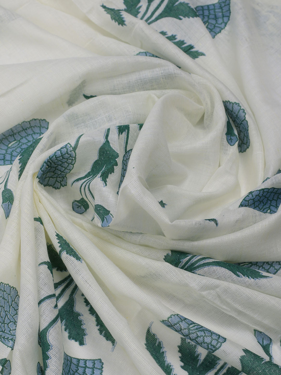 Neck Embroidered & Printed Cotton Blend Unstitched Suit With Dupatta