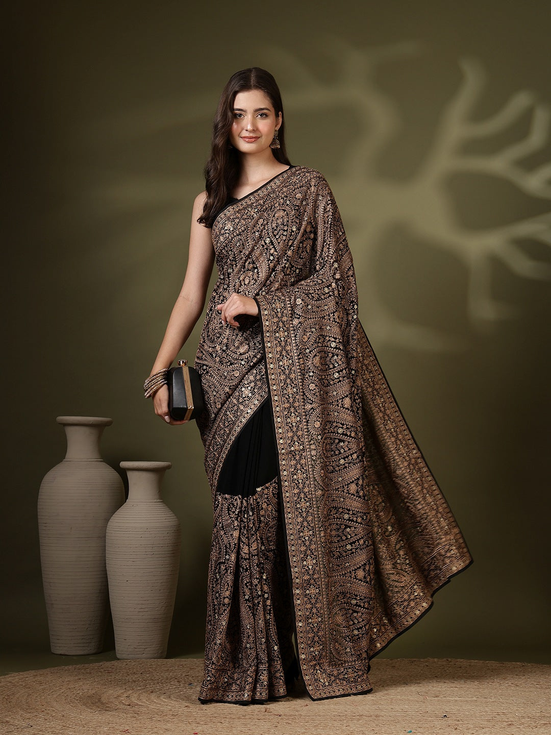 Embroidered Georgette Saree