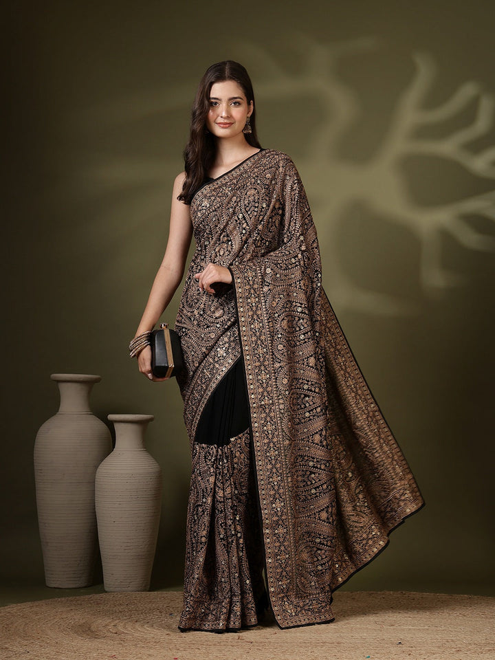 Embroidered Georgette Saree