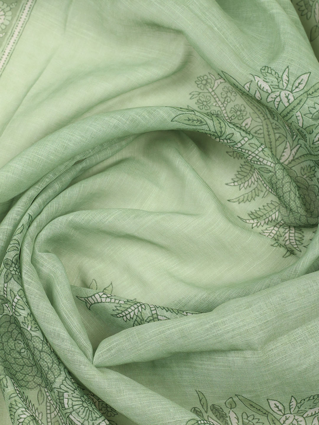 Embroidered Chanderi Unstitched Suit With Pant &amp; Dupatta