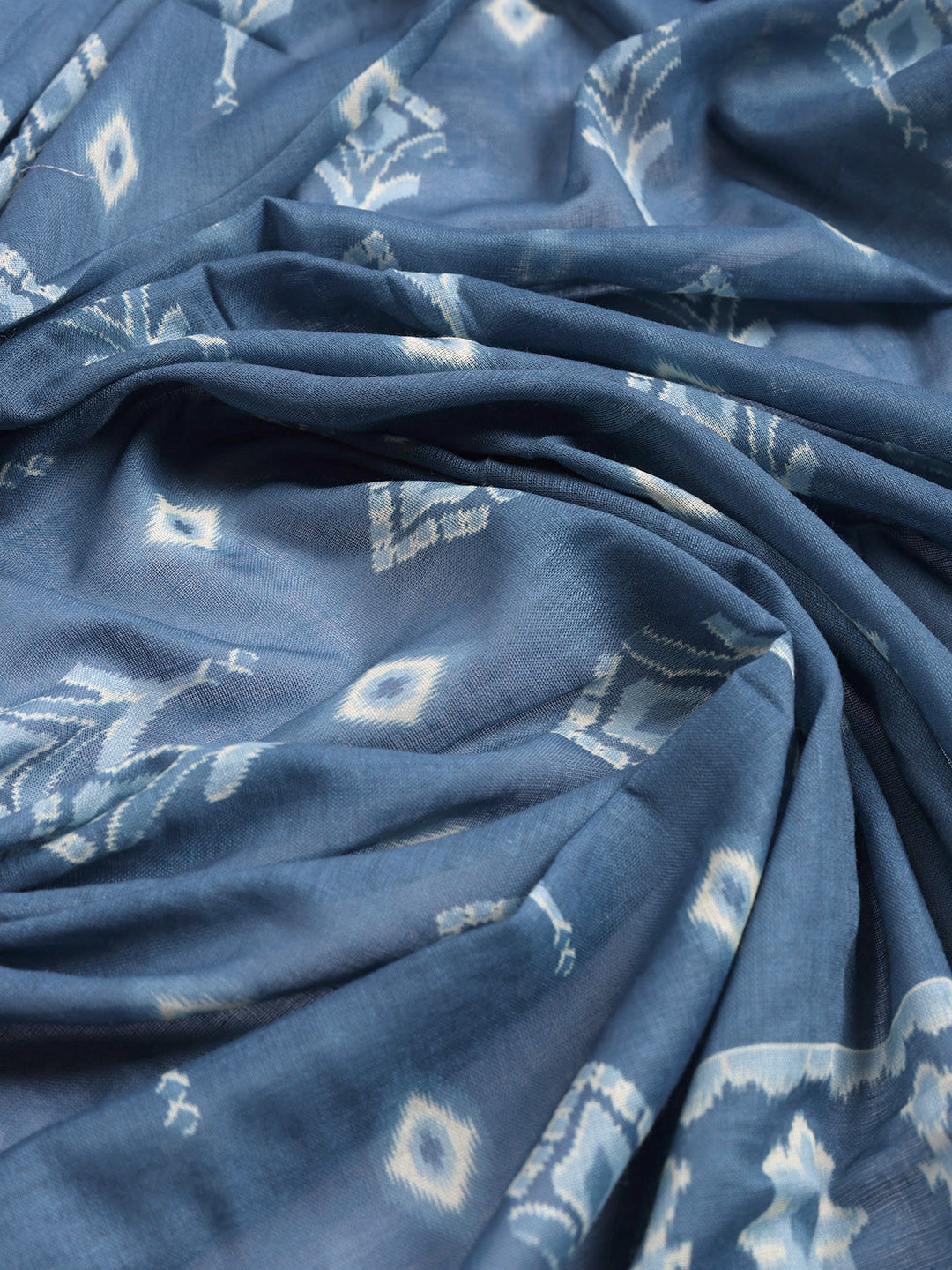 Printed Cotton Blend Unstitched Suit With Pant &amp; Dupatta