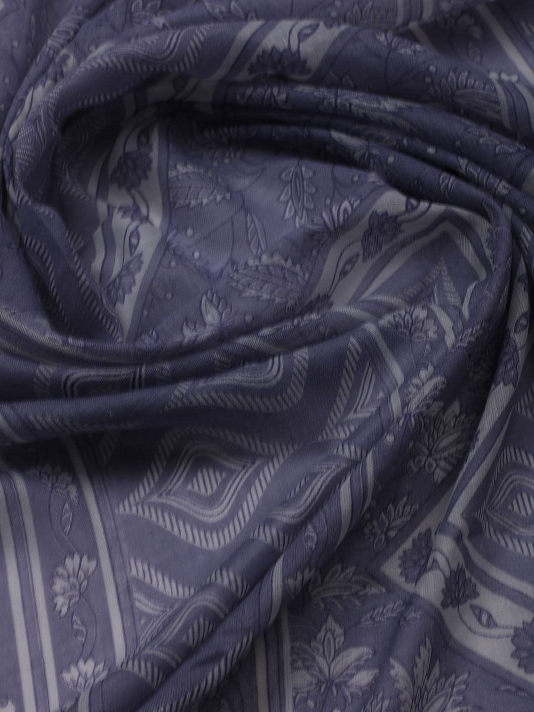 Printed Cotton Blend Unstitched Suit With Dupatta