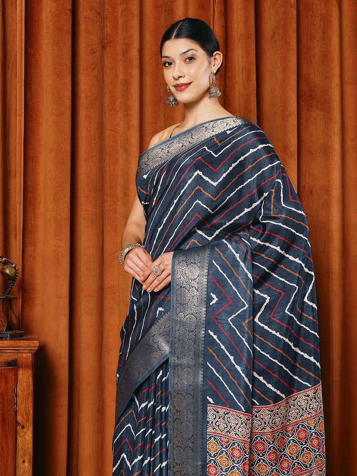 Digital Printed Art slik Saree