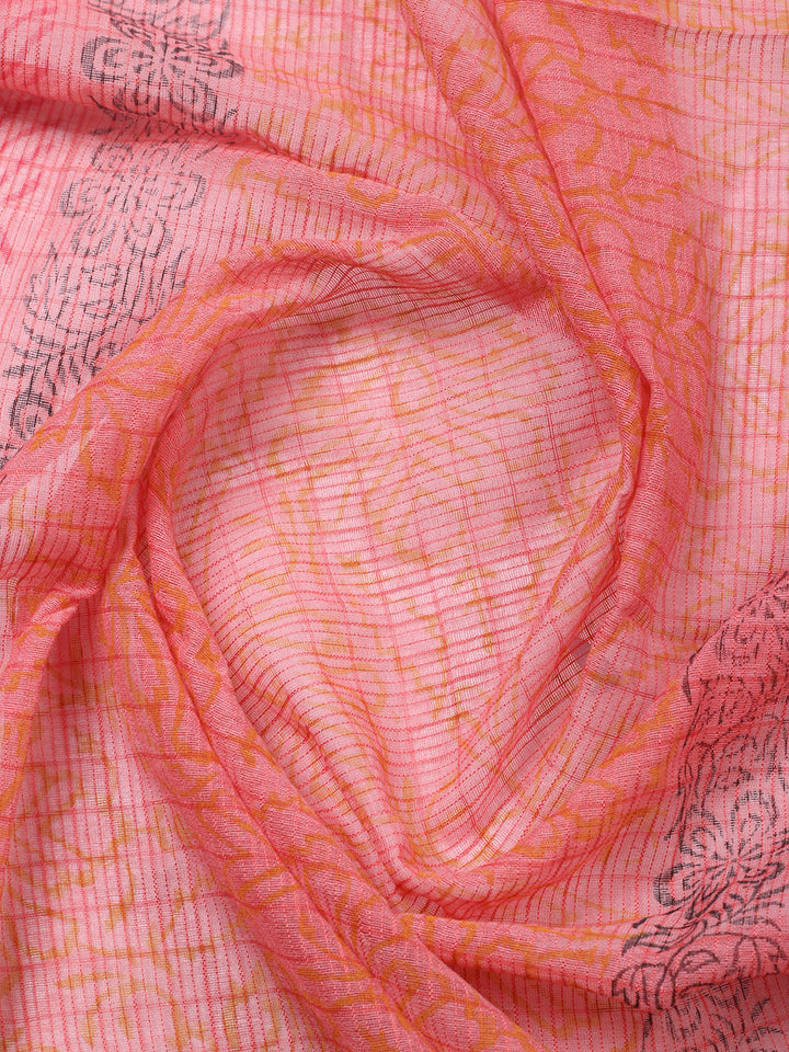 Printed Cotton Blend Unstitched Suit With Pant &amp; Dupatta