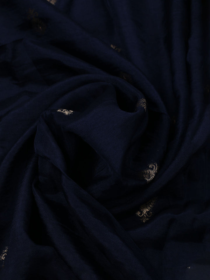 Woven Design Chanderi Unstitched Suit With Dupatta
