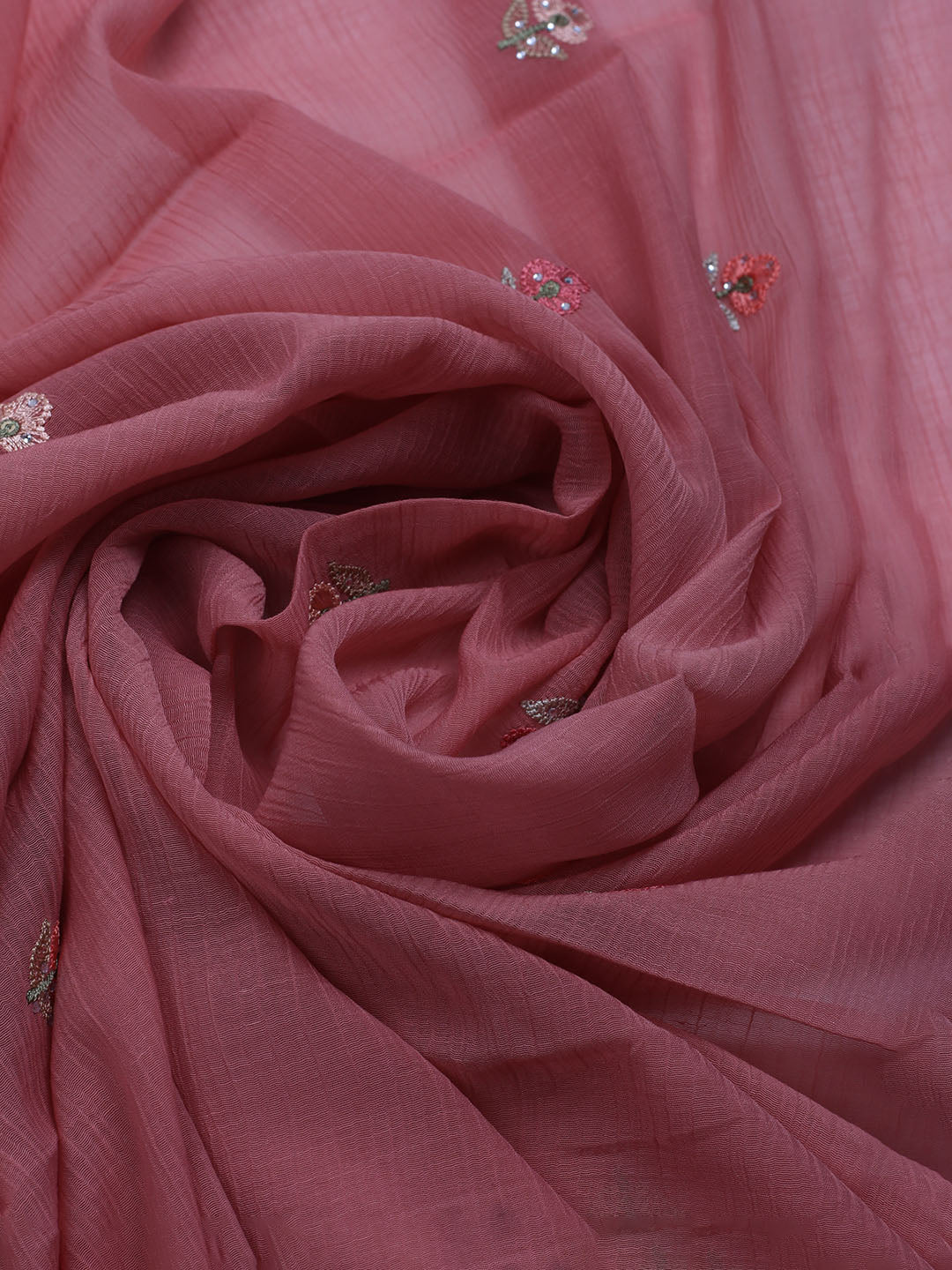 Embroidered Chiffon Unstitched Suit With Dupatta