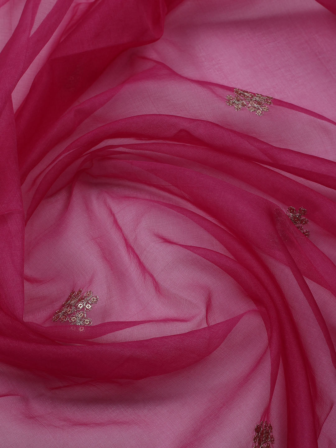 Neck Embroidered Organza Unstitched Suit With Dupatta
