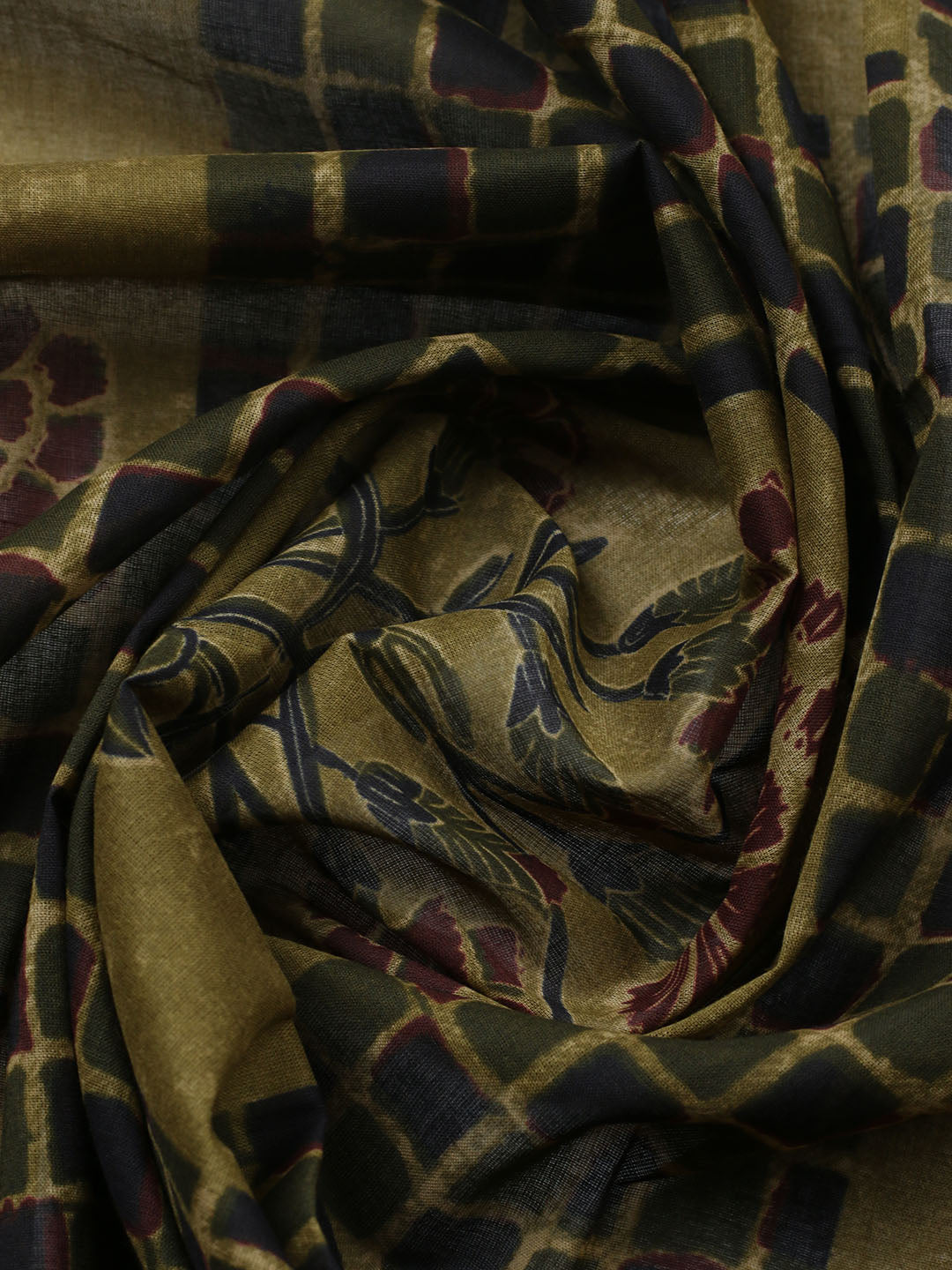 Embroidered Cotton Blend Unstitched Suit With Pant &amp; Dupatta