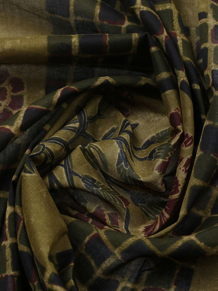 Embroidered Cotton Blend Unstitched Suit With Pant &amp; Dupatta