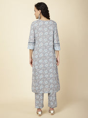 Tropical Printed Cotton Kurta With Pants