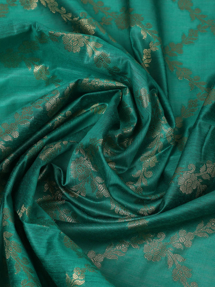 Woven Design Chanderi Unstitched Suit With Pant &amp; Dupatta
