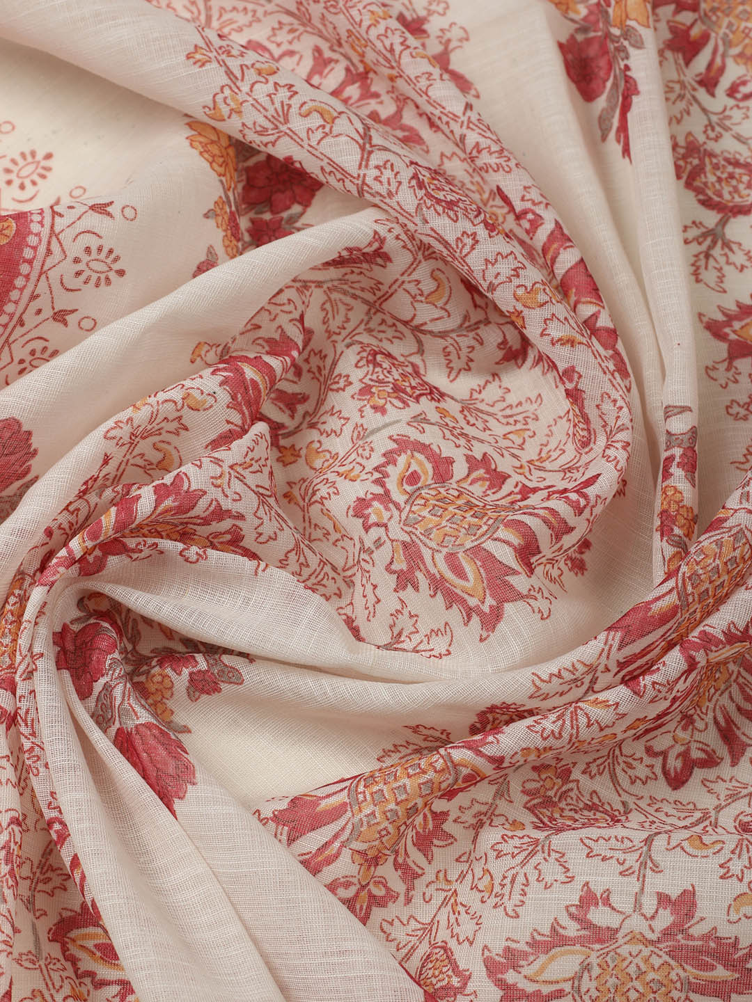 Embroidered Cotton Blend Unstitched Suit With Pant &amp; Dupatta