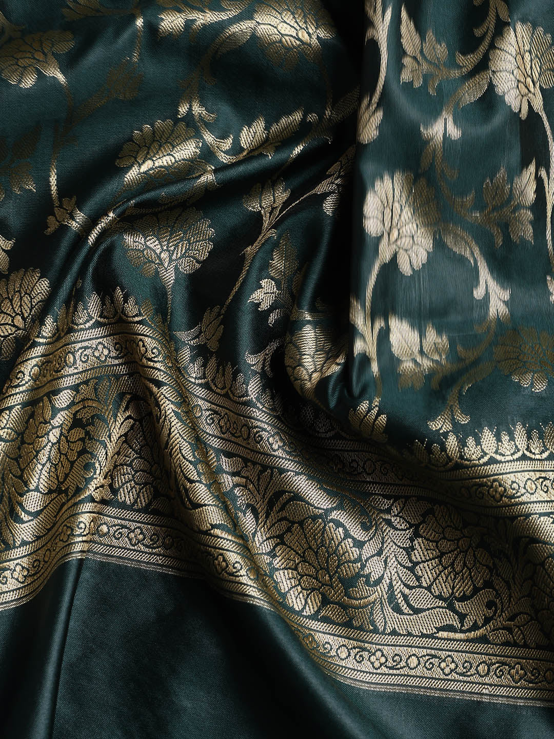 Woven Banarasi Chanderi Unstitched Suit With Dupatta