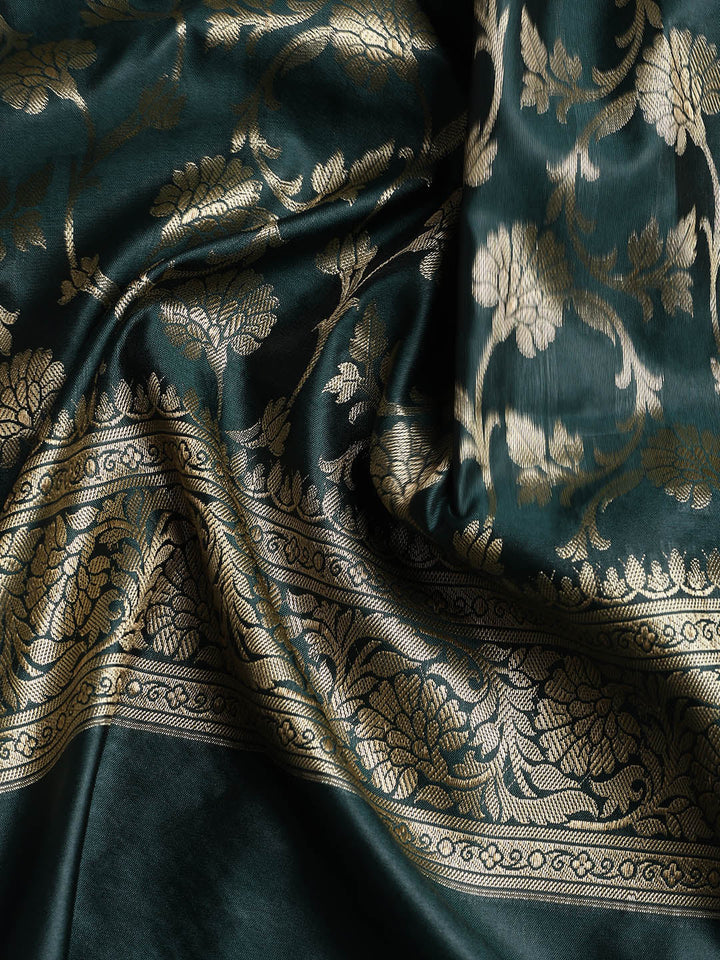 Woven Banarasi Chanderi Unstitched Suit With Dupatta