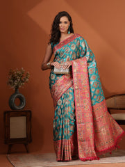 Woven Design Satin Saree