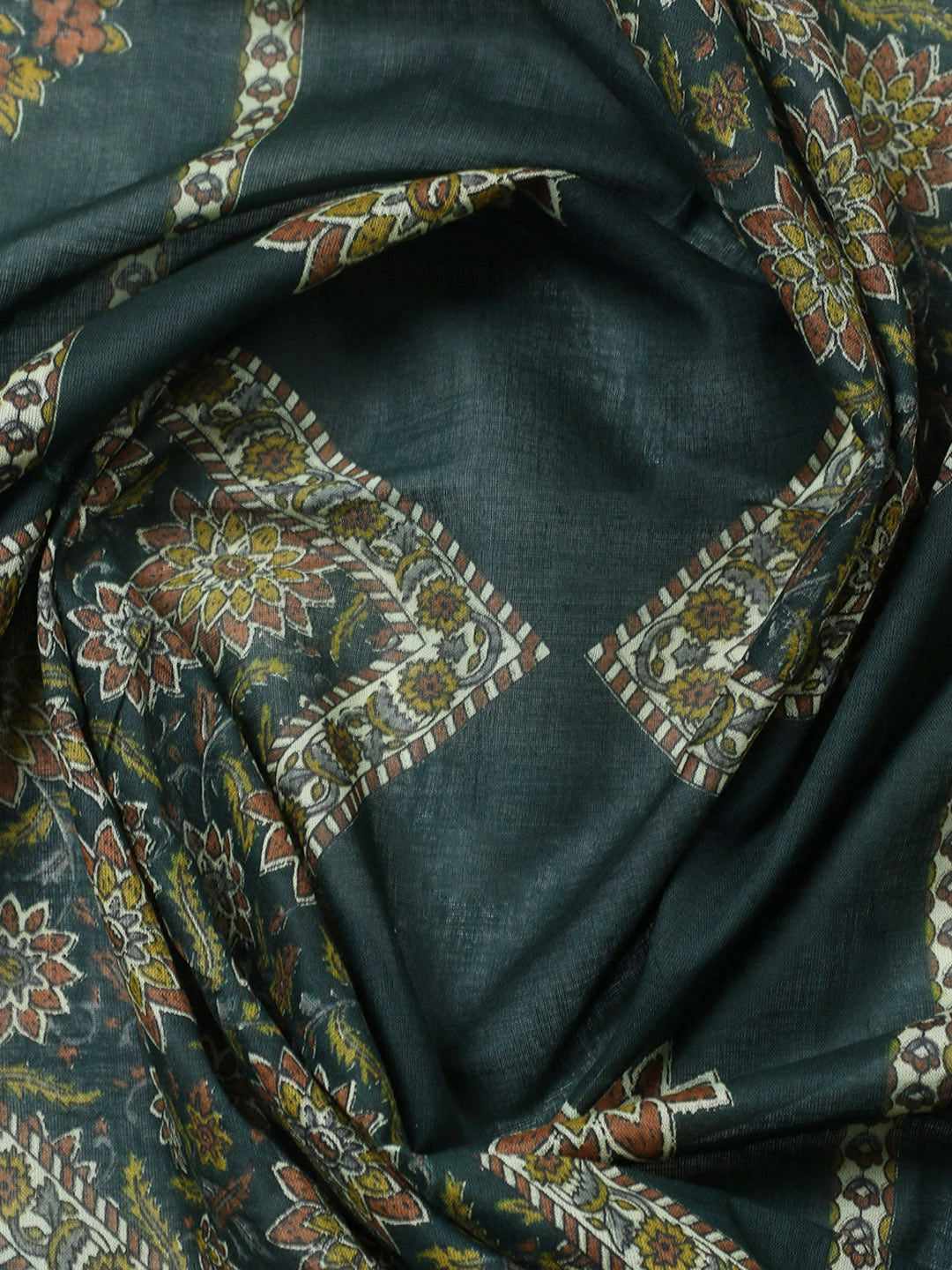 Embroidered Cotton Blend Unstitched Suit With Pant &amp; Dupatta
