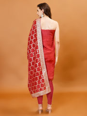 Woven Handloom Unstitched Suit Piece With Dupatta