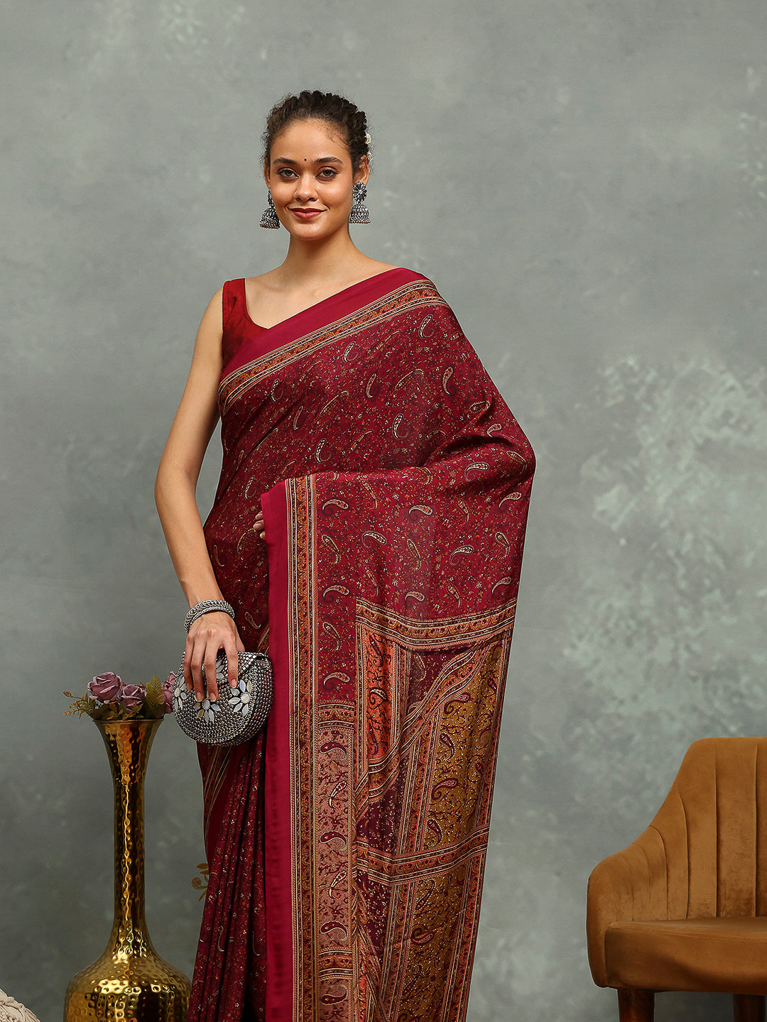 Digital Printed Crepe Saree
