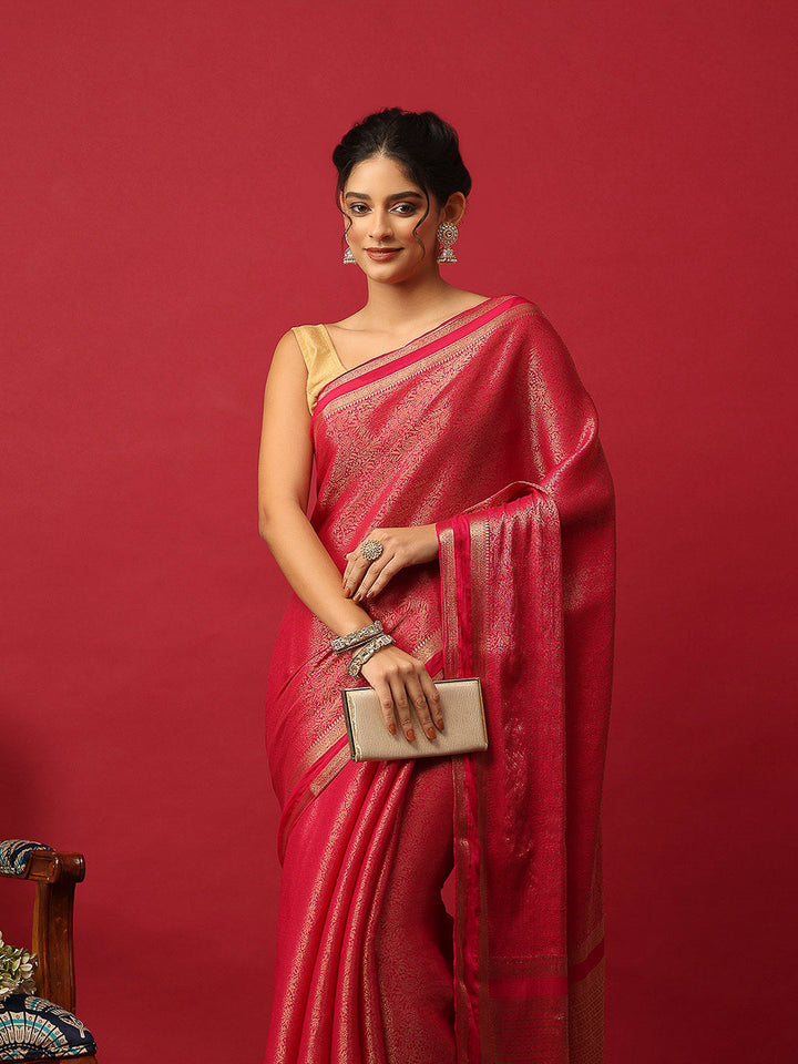 Plain Crepe Saree