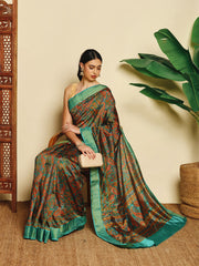 Floral Printed Art Silk Saree
