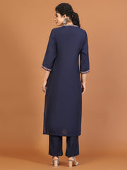 Plain Chanderi Kurta With Pants