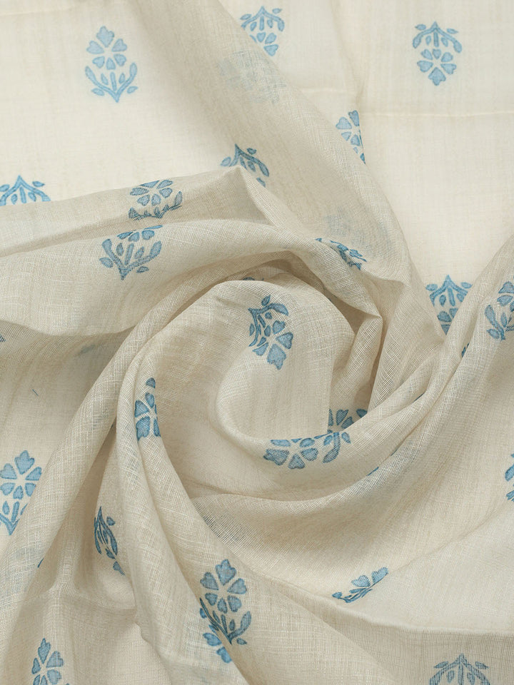 Embroidered Cotton Blend Unstitched Suit With Pant &amp; Dupatta