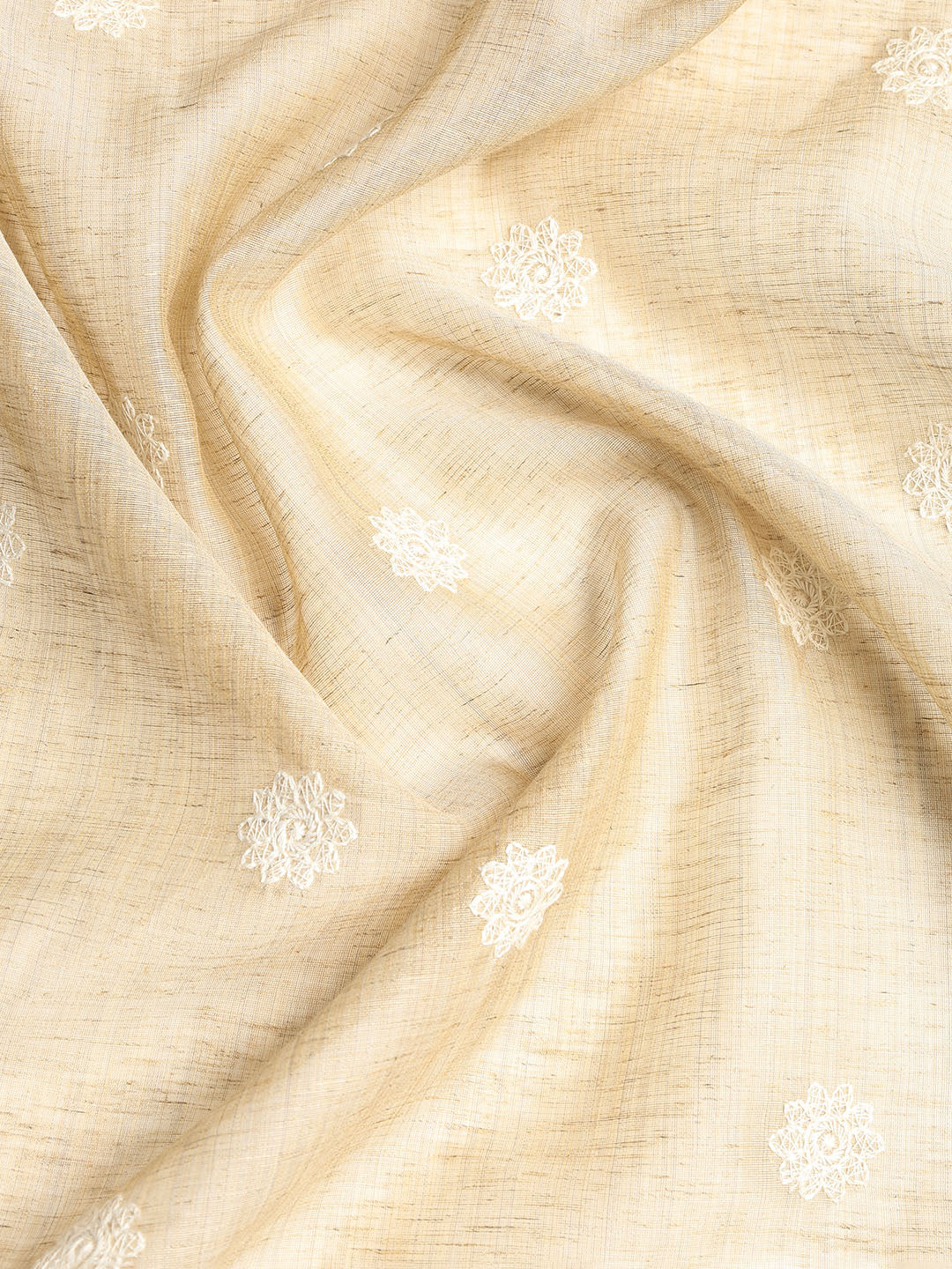 Neck Embroidered Chanderi Unstitched Suit With Dupatta