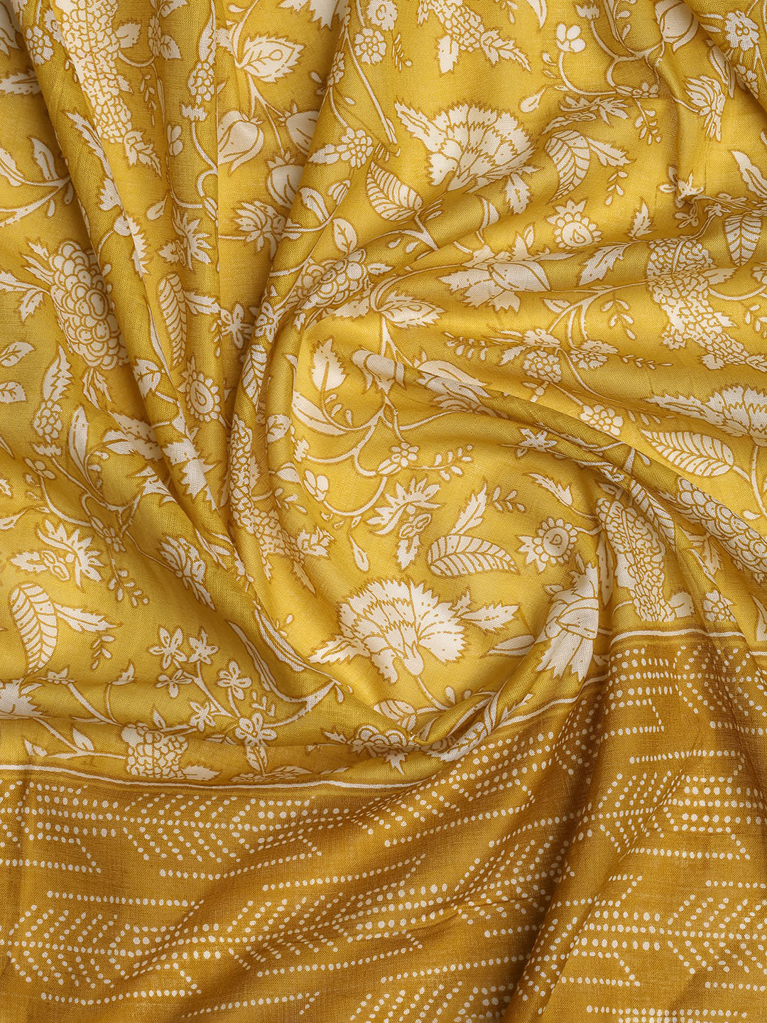 Printed Cotton Blend Unstitched Suit With Dupatta