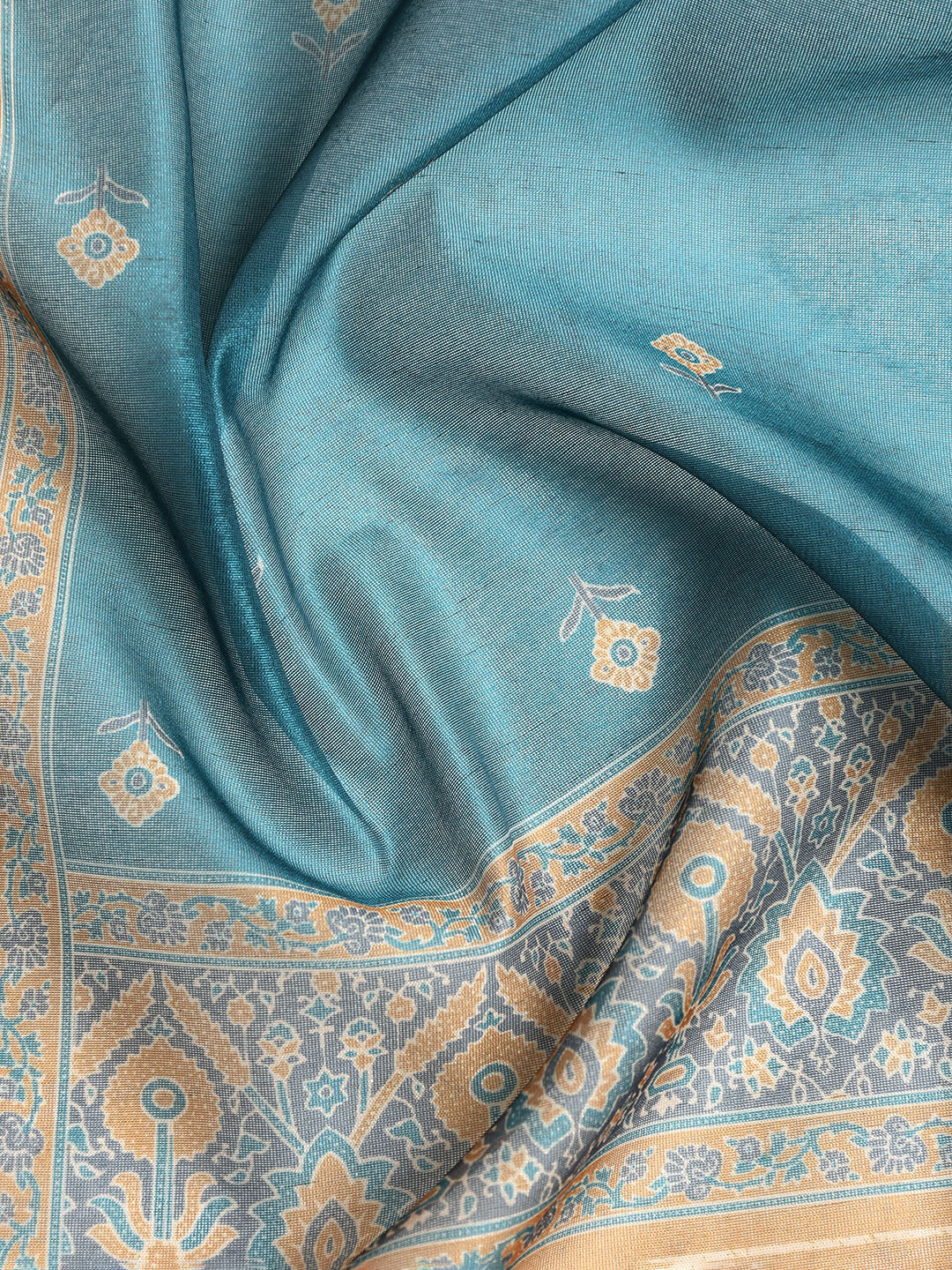 Neck Embroidered Chanderi Unstitched Suit With Dupatta
