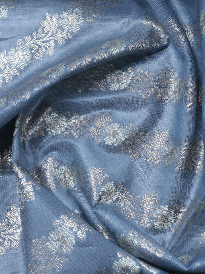 Woven Chanderi Unstitched Suit With Dupatta