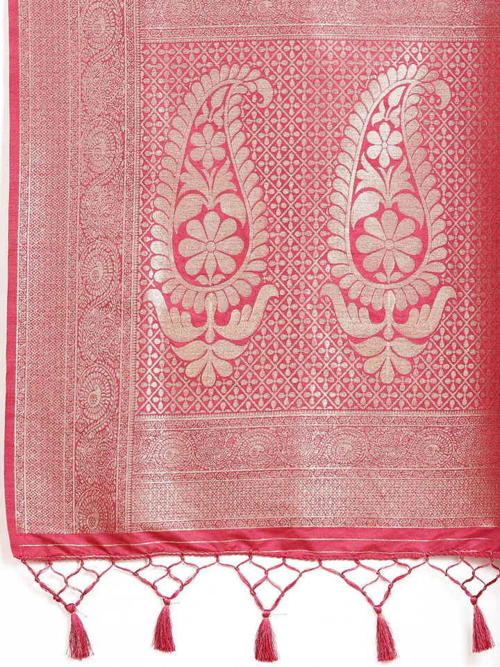 Zari Jaal Woven Art Silk Saree