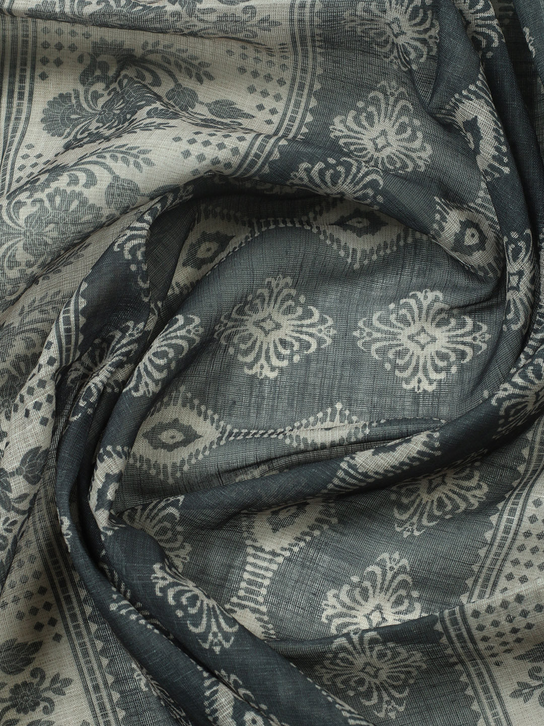 Embroidered Cotton Blend Unstitched Suit With Pant &amp; Dupatta