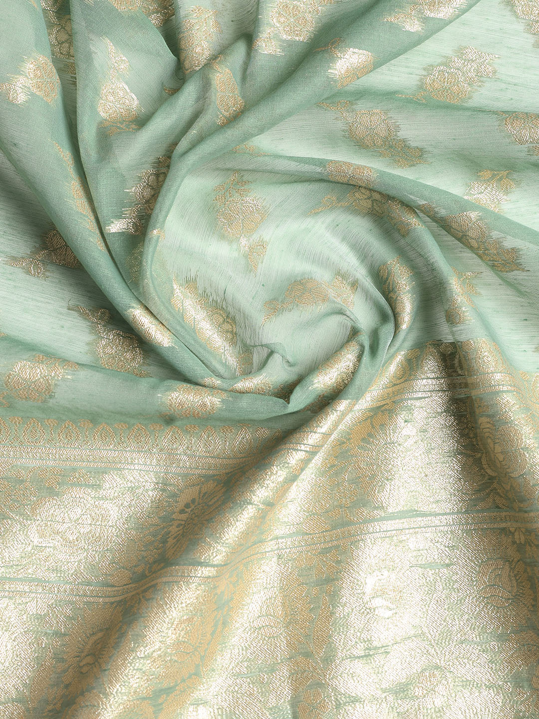 Embroidered Chanderi Unstitched Suit With Dupatta