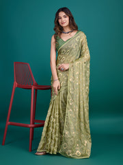 Sequence Embroidery Georgette Saree