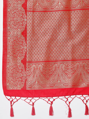 Zari Border Booti Handloom Woven Saree