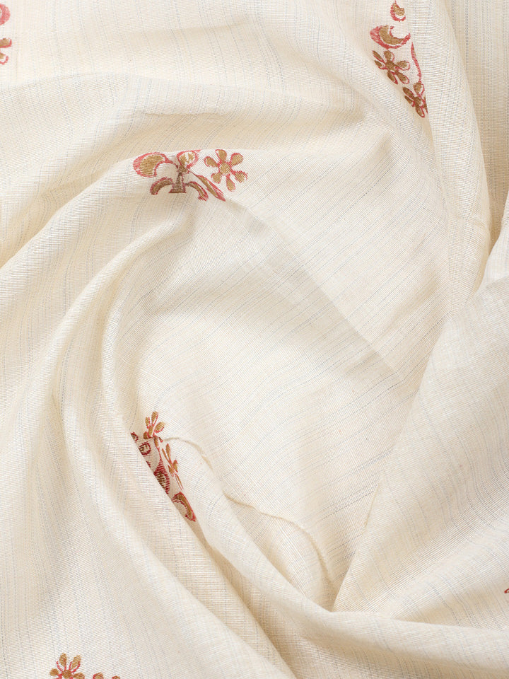 Printed Cotton Blend Unstitched Suit With Pant &amp; Dupatta