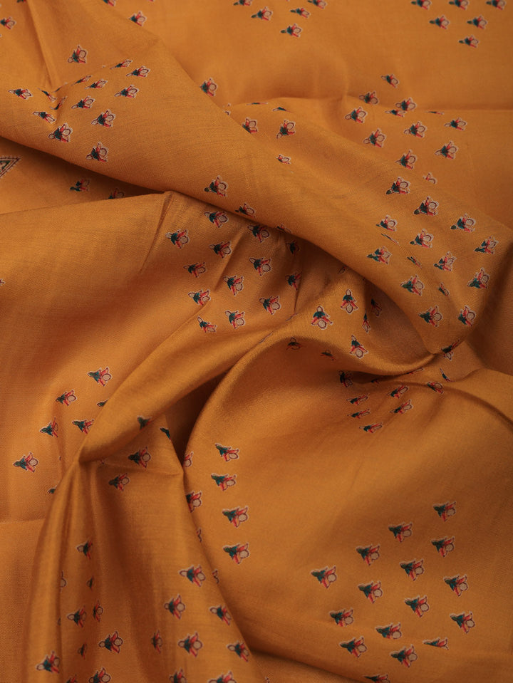 Printed Cotton Blend Unstitched Suit With Pant &amp; Dupatta