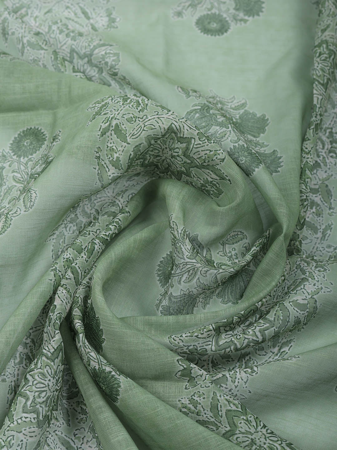 Embroidered Cotton Blend Unstitched Suit With Pant &amp; Dupatta