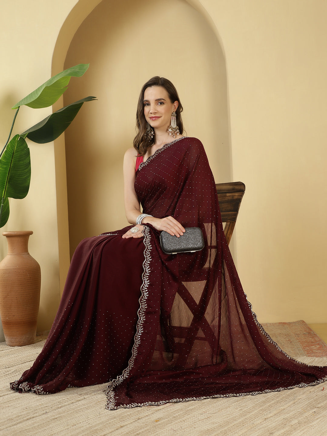 Digital Printed Chiffon Saree