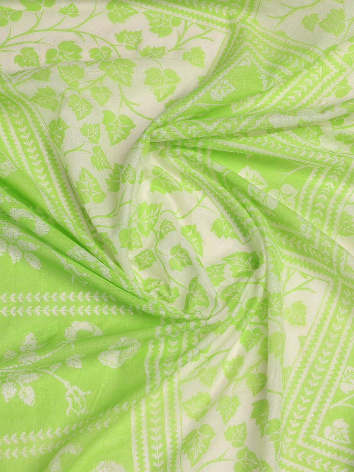 Printed Cotton Blend Unstitched Suit With Dupatta