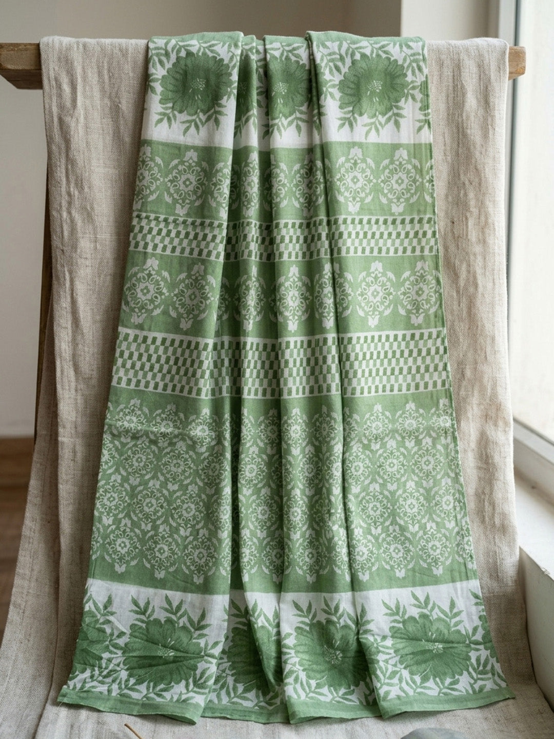 Printed Cotton Blend Unstitched Suit With Pant &amp; Dupatta