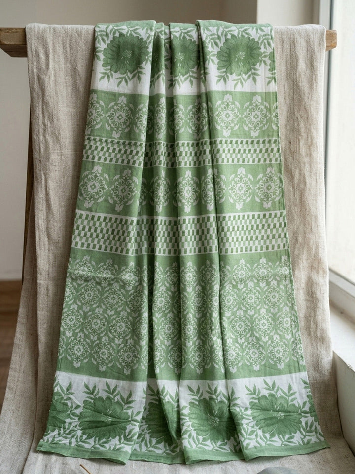 Printed Cotton Blend Unstitched Suit With Pant &amp; Dupatta