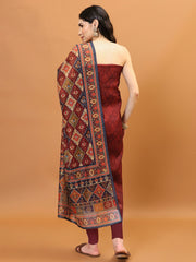 Printed Chanderi Unstitched Suit Piece With Dupatta