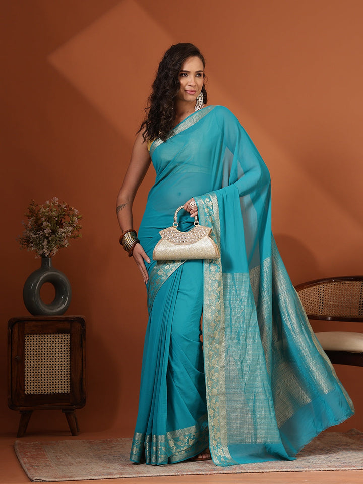 Plain Chiffon Saree