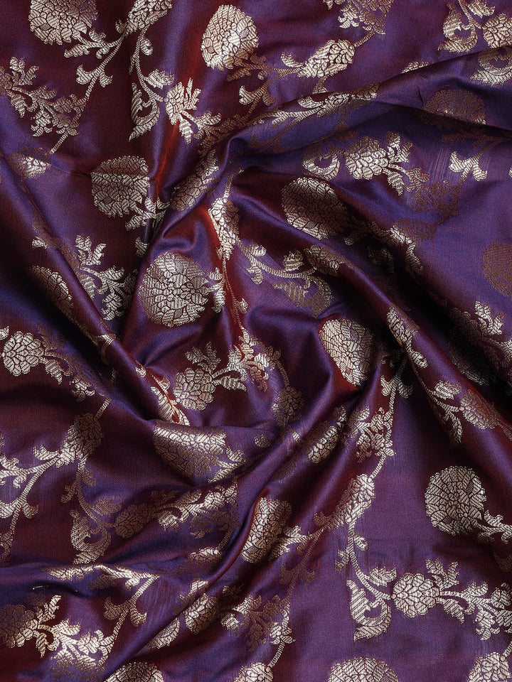 Woven Banarasi Chanderi Unstitched Suit With Dupatta