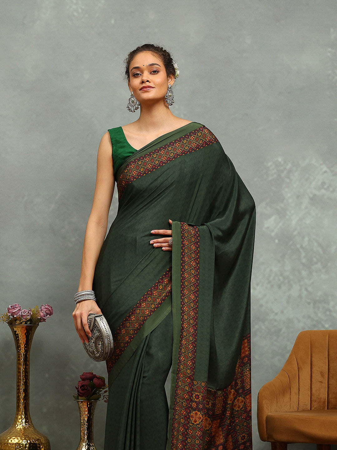 Digital Printed Crepe Saree