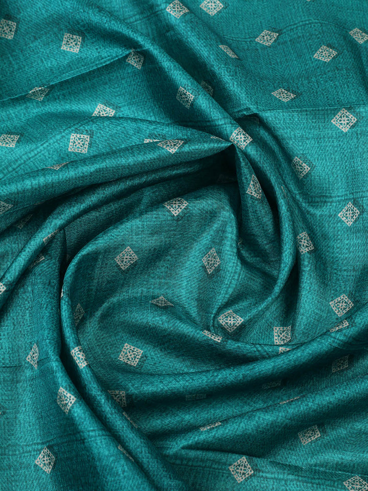 Printed Tussar Unstitched Suit With Pant &amp; Dupatta