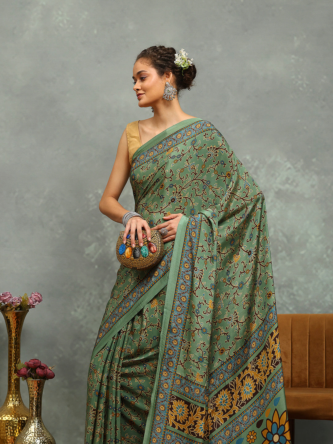 Digital Printed Crepe Saree